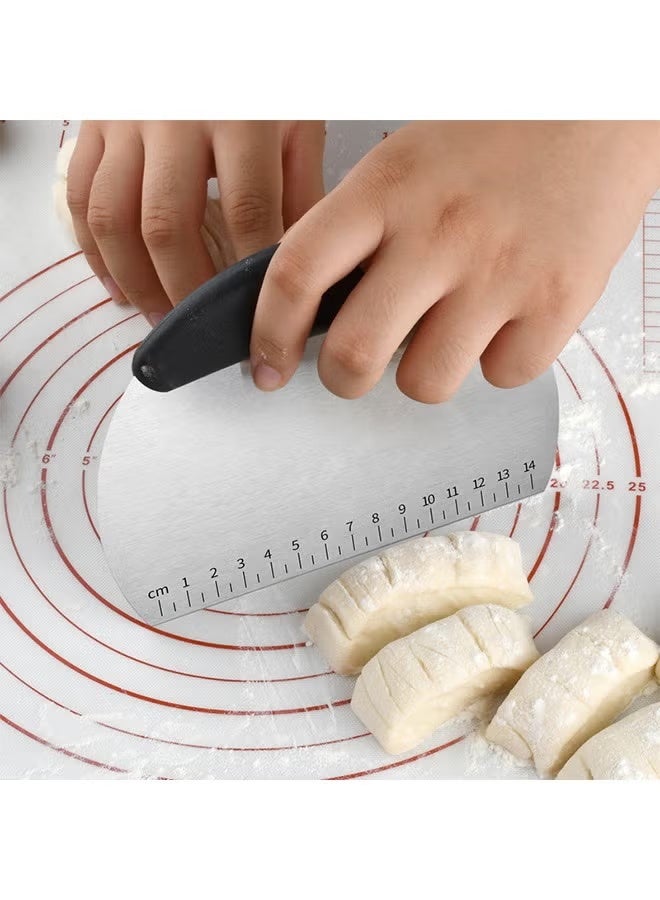 Kitchen Baking Tools Half Round Scraper Dough Bread Cutting Stainless Steel Scraper Household Baking Cutter And Scraper Assorted 12*14.5cm - Image 2
